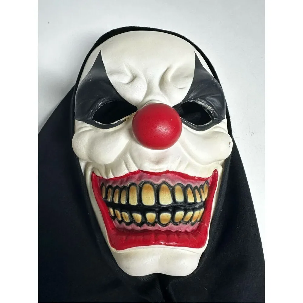 Vintage Extreme Clown Mask Foam With Hood Spirit Halloween Fits Most Adults